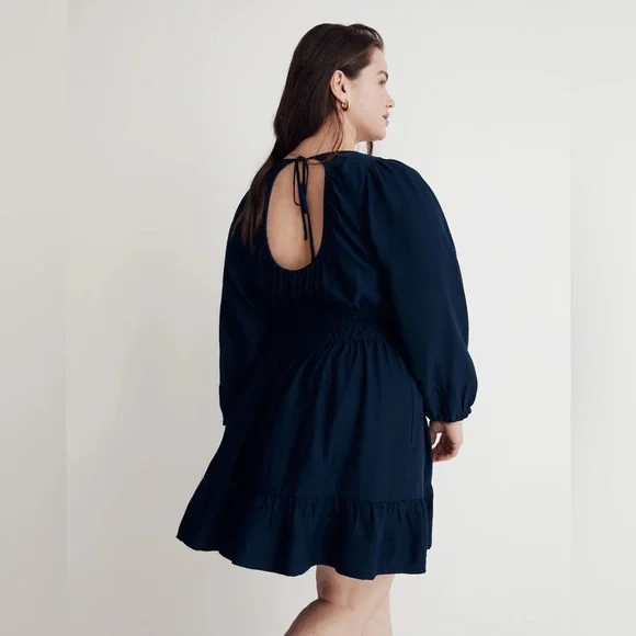 Madewell Sophia Open-Back Mini Dress, Deep Indigo | Sz 1X - Picture 2 of 4
